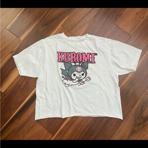 Kuromi Sanrio Hello Kitty White Cropped T-Shirt Size S Small Devil Bioworld